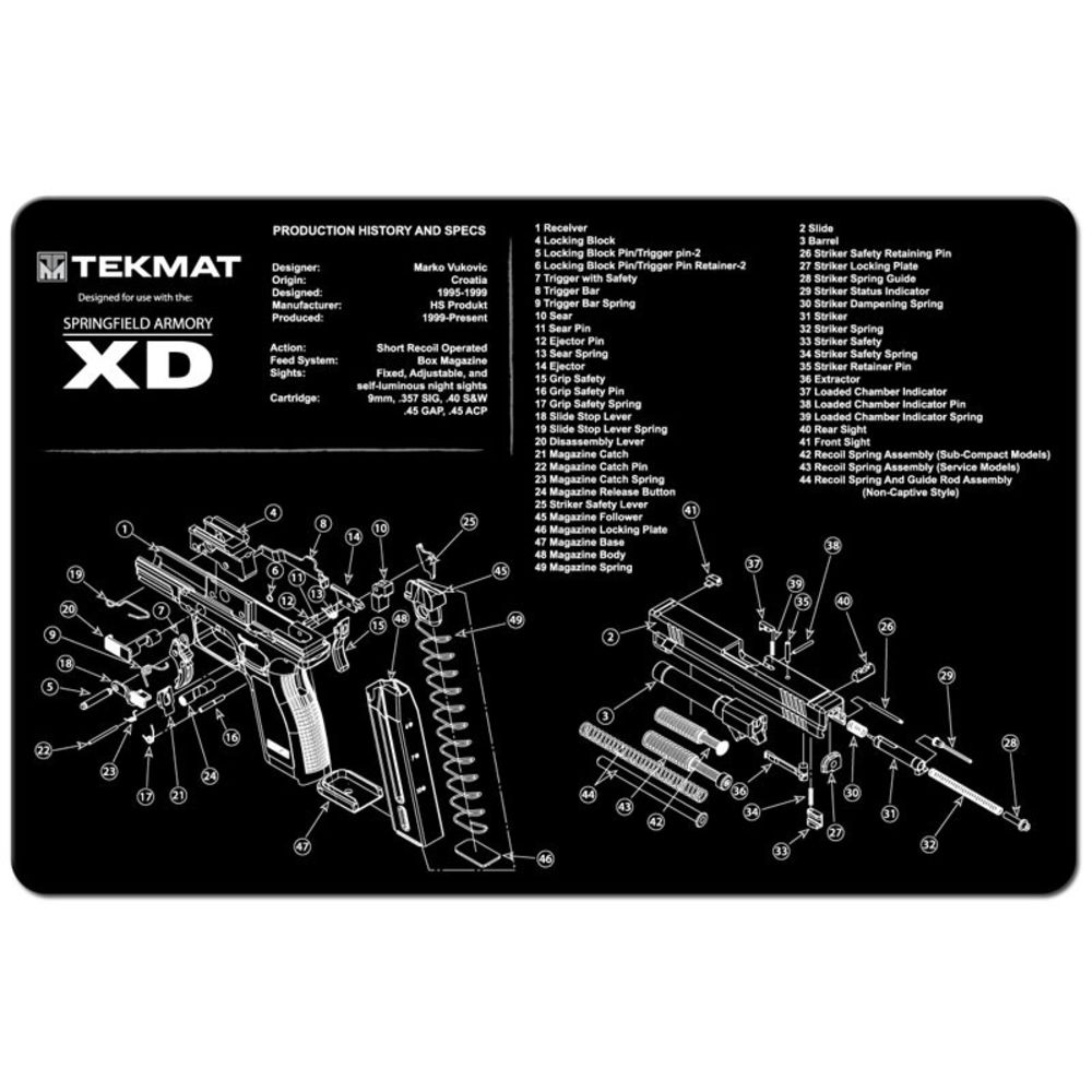 tekmat - Springfield Armory XD - TEKMAT SPRINGFIELD XD - 11X17IN for sale