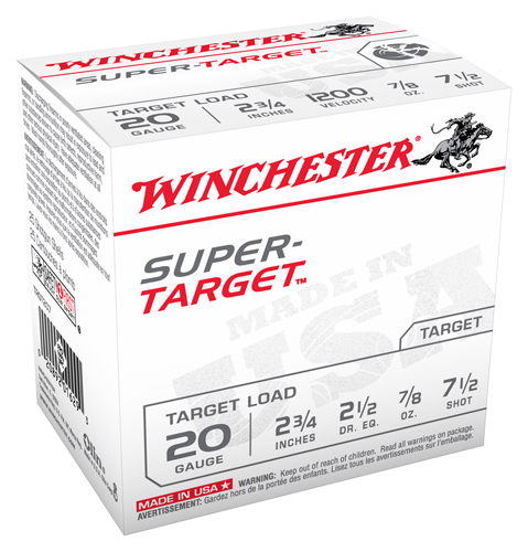 WINCHESTER SUPER TARGET 20GA 1200FPS 7/8OZ 7.5 250RD CASE - for sale