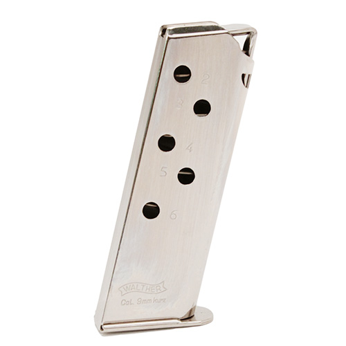 WALTHER MAGAZINE PPK 380 .380ACP 6RD NICKEL - for sale