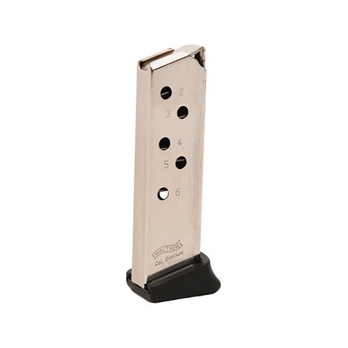 WALTHER MAGAZINE PPK 380 .380ACP 6RD FINGER REST NKL - for sale