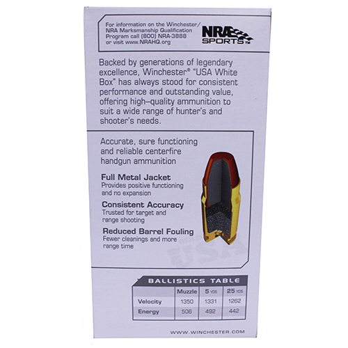 WINCHESTER USA 357 SIG 125GR FMJ-RN 50RD 10BX/CS - for sale