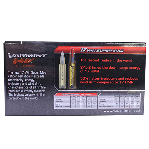 WINCHESTER VARMINT HV 17 WSM 20GR V-MAX 50RD 10BX/CS - for sale