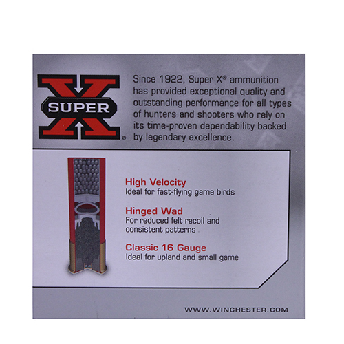 WINCHESTER SUPER-X 16GA 2.75" 1-1/8OZ #6 1295FPS 25RD 10BX/C - for sale