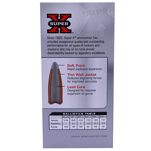 WINCHESTER SUPER-X 222 REM 50GR JSP 20RD 10BX/CS - for sale