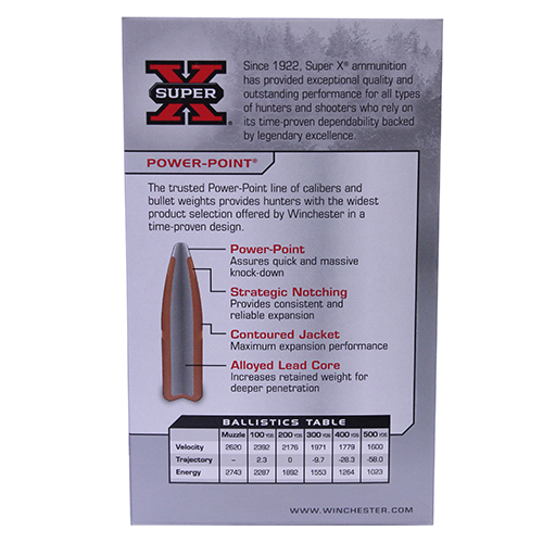 WINCHESTER SUPER-X 308 WIN 180GR POWER POINT 20RD 10BX/CS - for sale