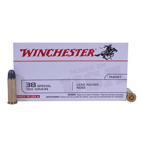 WINCHESTER USA 38 SPECIAL 150GR LEAD-RN 50RD 10BX/CS - for sale