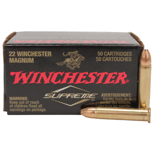 WINCHESTER SUPREME 22 WMR 2250FPS 30GR JHP 50RD 40BX/CS - for sale