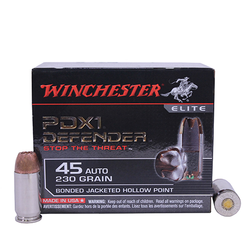 WINCHESTER SUPREME 45 ACP 230GR PDX1 DEF HP 20RD 10BX/CS - for sale
