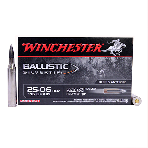 WINCHESTER SUPREME 25-06 115GR BALL SILVER-TIP 20RD 10BX/CS - for sale
