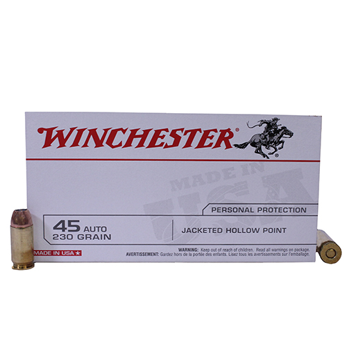 WINCHESTER USA 45 ACP 230GR JHP 50RD 10BX/CS - for sale