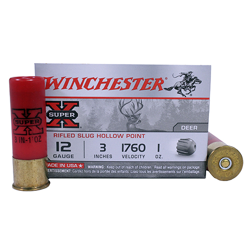 WINCHESTER SUPER-X RIFLED SLUG 12GA 3" 1OZ 1760FP 5RD 50BX/CS - for sale