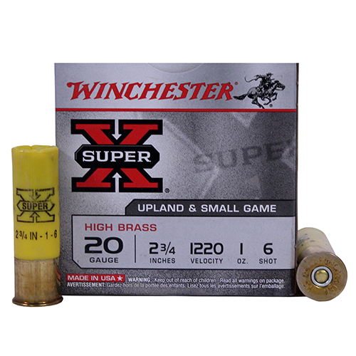 WINCHESTER SUPER-X 20GA 2.75" 1OZ #6 1220FPS 25RD 10BX/CS - for sale