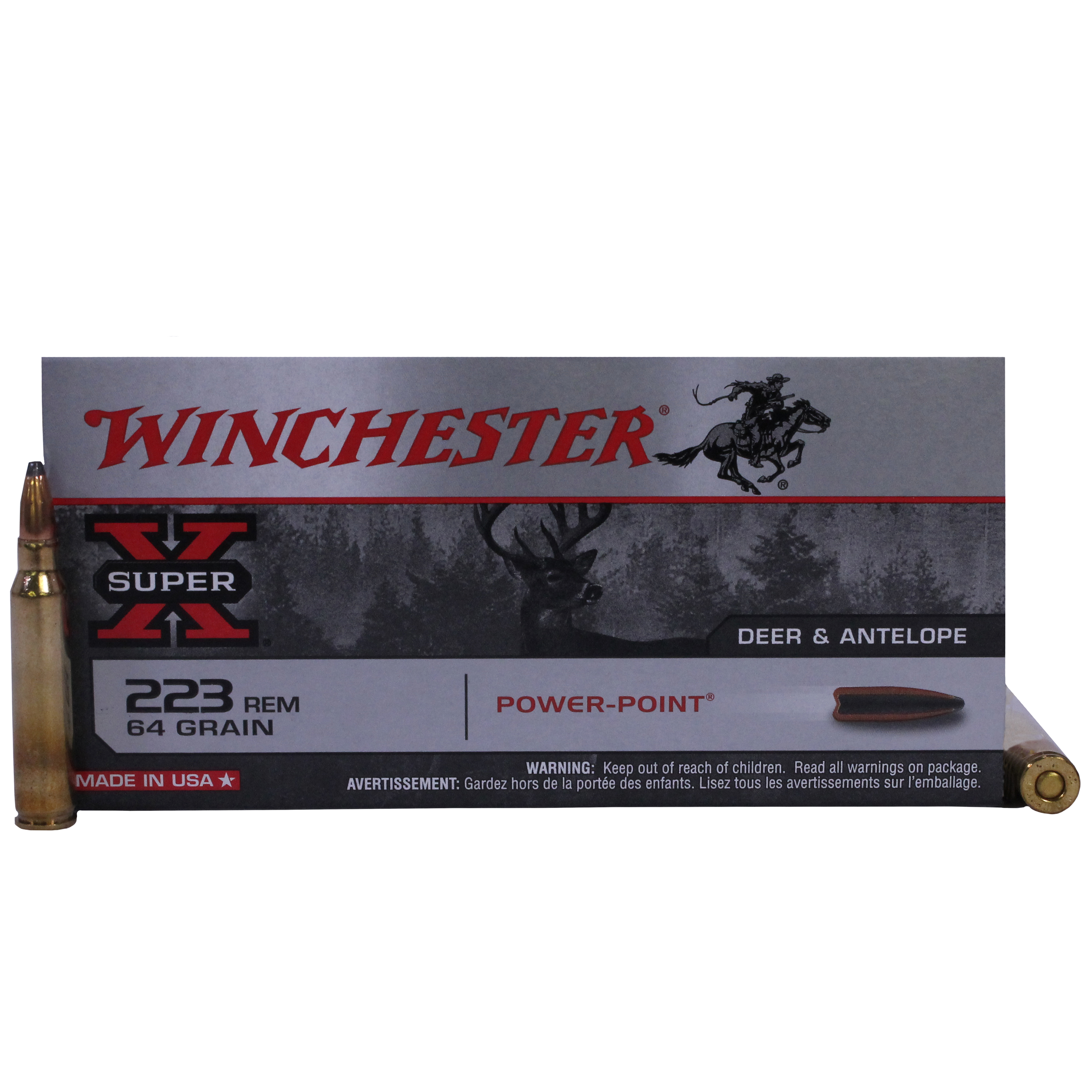 WINCHESTER SUPER-X 223 REM 64GR POWER POINT 20RD 10BX/CS - for sale