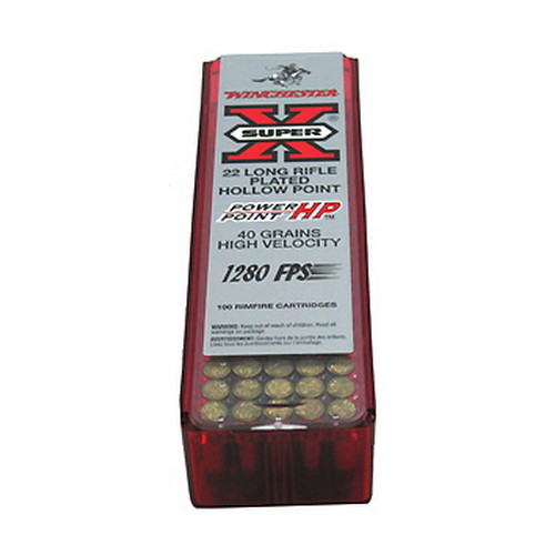 WINCHESTER SUPER-X 22LR 40GR PPP-HP 1280FPS 100RD 20BX/CS - for sale