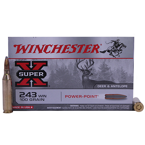 WINCHESTER SUPER-X 243WIN 100G POWER POINT 20RD 10BX/CS - for sale