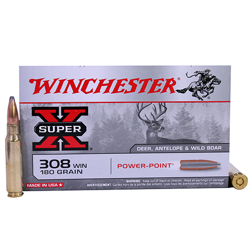 WINCHESTER SUPER-X 308 WIN 180GR POWER POINT 20RD 10BX/CS - for sale