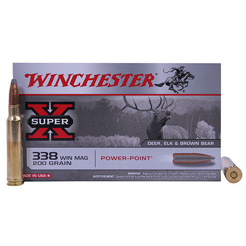 WINCHESTER SUPER-X 338 WM 200G POWER POINT 20RD 10BX/CS - for sale