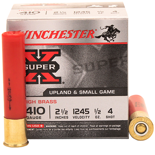 WINCHESTER SUPER-X 410 2.5" 1/2OZ #4 25RD 10BX/CS - for sale