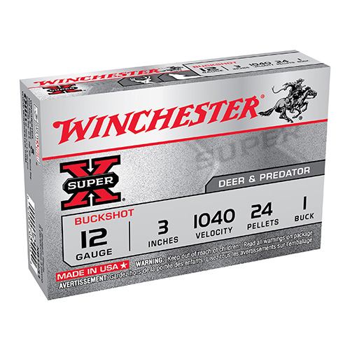 WINCHESTER SUPER-X 12GA 3" #1 BUCK 24 PELLETS 5RD 50BX/CS - for sale