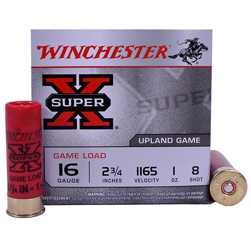 WINCHESTER SUPER-X 16GA 2.75" 1165FPS 1OZ #8 25RD 10BX/CS - for sale