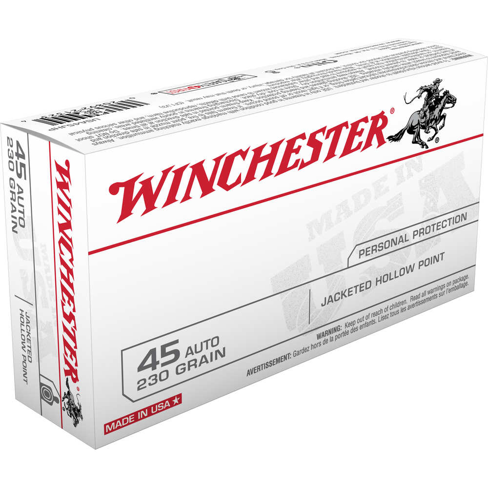 WINCHESTER USA 45 ACP 230GR JHP 50RD 10BX/CS - for sale