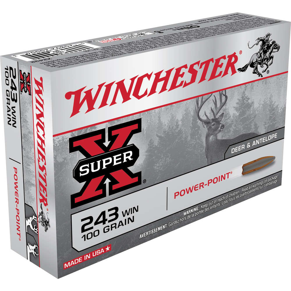 WINCHESTER SUPER-X 243WIN 100G POWER POINT 20RD 10BX/CS - for sale