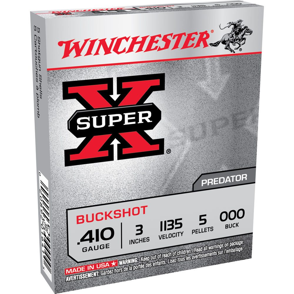 WINCHESTER SUPER-X 410 3" 1135FPS 000BK 5PLT 5RD 50BX/CS - for sale