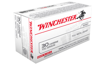 WINCHESTER USA 30 CARBINE 110GR FMJ-RN 50RD 10BX/CS - for sale