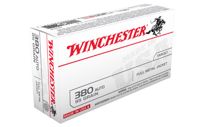 WINCHESTER USA 380 ACP 95GR FMJ TC 50RD 10BX/CS - for sale