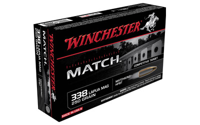 WINCHESTER SUPREME 338LAPUA MG 250G SIERRA MATCH 20RD 10BX/CS - for sale