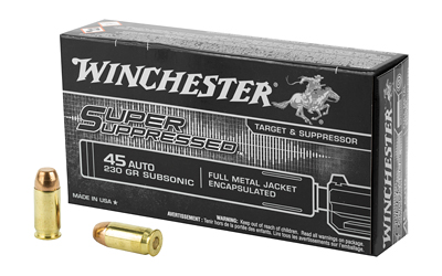 WINCHESTER SUPER SUPRESS 45APC 230GR FMJ 50RD 10BX/CS - for sale