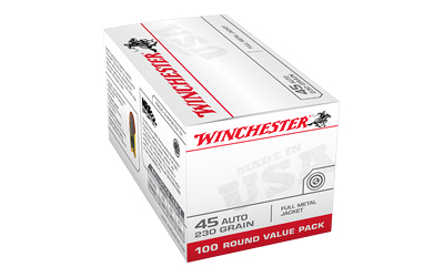 WINCHESTER USA 45 ACP 185GR FMJ 50RD 10BX/CS - for sale