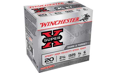 WINCHESTER XPERT 20GA 1325FP 6 STEEL 2.75" 3/4OZ 25RD 10BX/CS - for sale