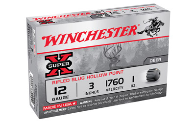 WINCHESTER SUPER-X RIFLED SLUG 12GA 3" 1OZ 1760FP 5RD 50BX/CS - for sale