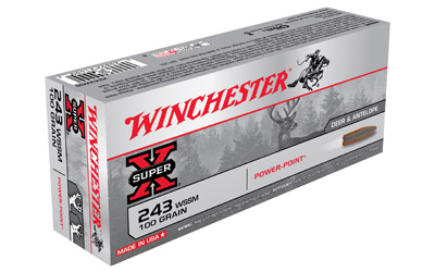 WINCHESTER SUPER-X 243 WSSM 100GR POWER POINT 20RD 10BX/CS - for sale