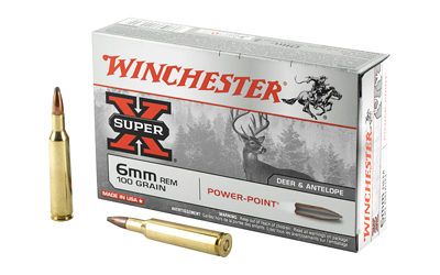 WINCHESTER SUPER-X 6MM REM 100GR POWER POINT 20RD 10BX/CS - for sale