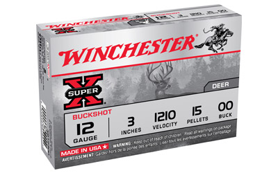 WINCHESTER SUPER-X 12GA 3" 1210FPS 00BK 15PLT 5RD 50BX/CS - for sale