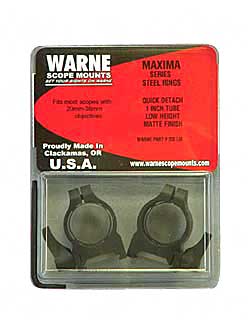 warne scope mounts - Maxima - MAXIMA QD MAT LOW 1IN RINGS for sale